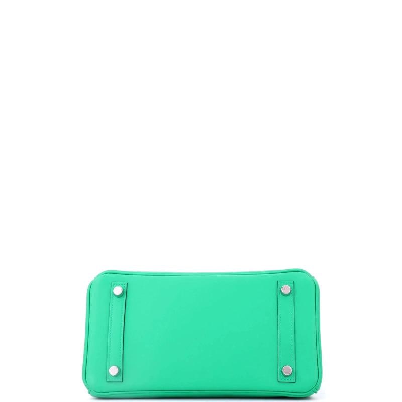 Hermes Birkin Handbag Green Swift with Palladium Hardware 25 - 5