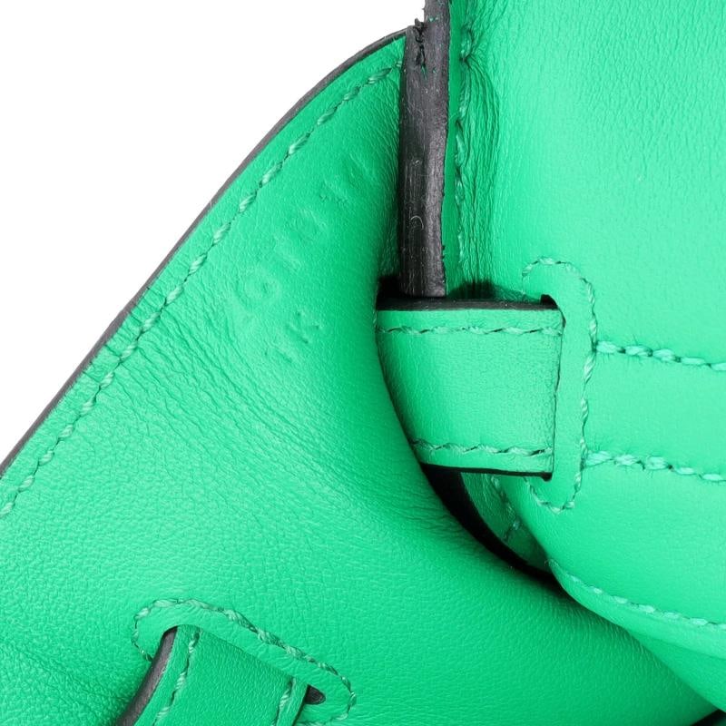 Hermes Birkin Handbag Green Swift with Palladium Hardware 25 - 8
