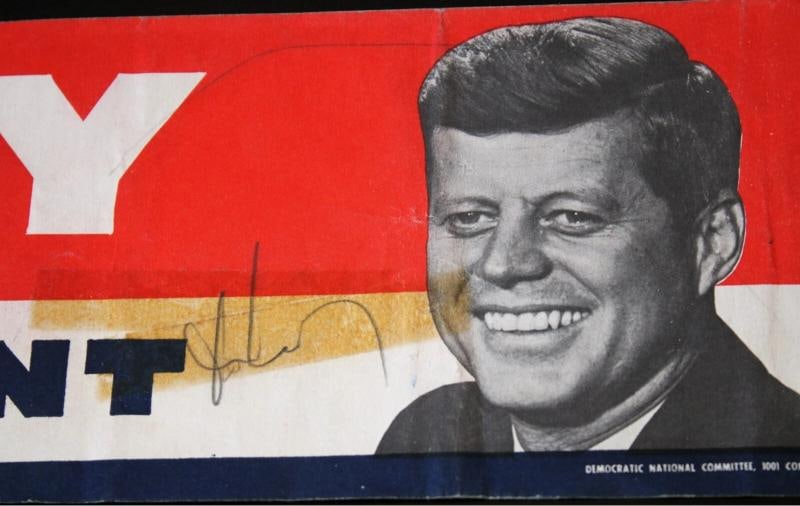 John F. Kennedy (JFK) Signed Campaign Bumper Sticker (JSA LOA) (1 of 9)