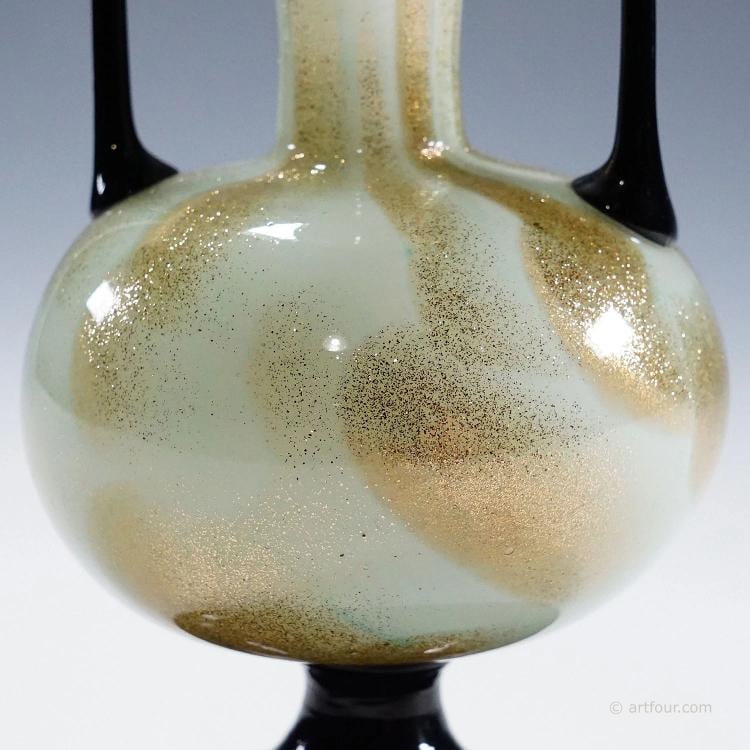 A Soffiato Glass Vase with Aventurine by Fratelli Toso (attr.), Murano ca. 1930s - 6