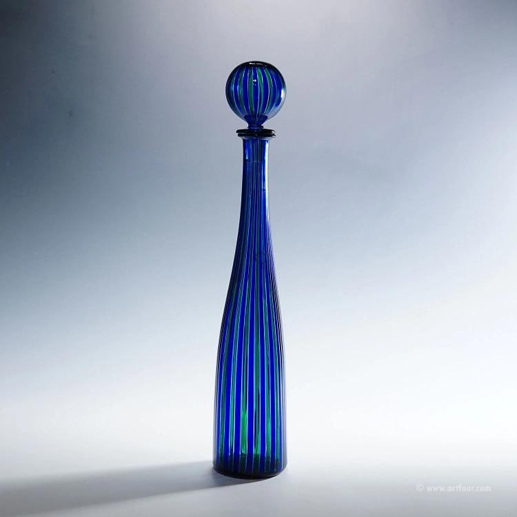 Venini A Canne Bottle 'Elixir' by Gio Ponti Venice Murano: height: 18.50 inches diameter: 3.35 inches. Condition: Used,Brand: Venini A Canne Bottle 'Elixir' by Gio Ponti Venice Murano,Type: Bottle,Country of Origin: Italy