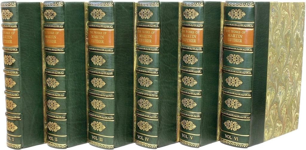 1943 Works of Martin Luther The Great Reformer Fine Leather Bindings Scarce - 2