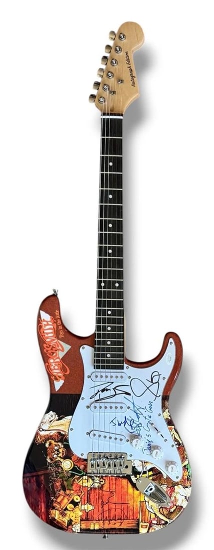 AEROSMITH: Steven Tyler, Joe Perry, Brad Whitford, Tom Hamilton & Joey Kramer Signed Guitar (JSA) - 4