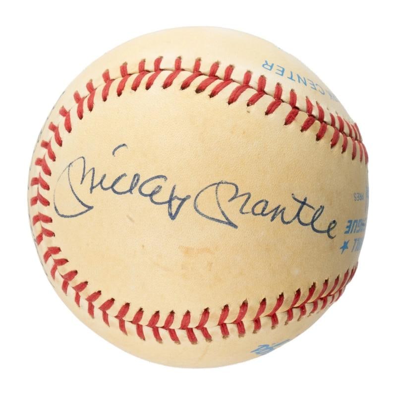 Roger Maris Mickey Mantle & Joe Dimaggio Signed American League Baseball JSA COA - 2