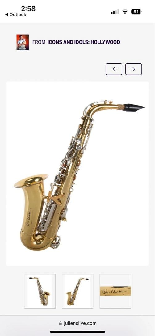 President Bill Clinton Signed Autographed Saxophone With JSA COA - 14
