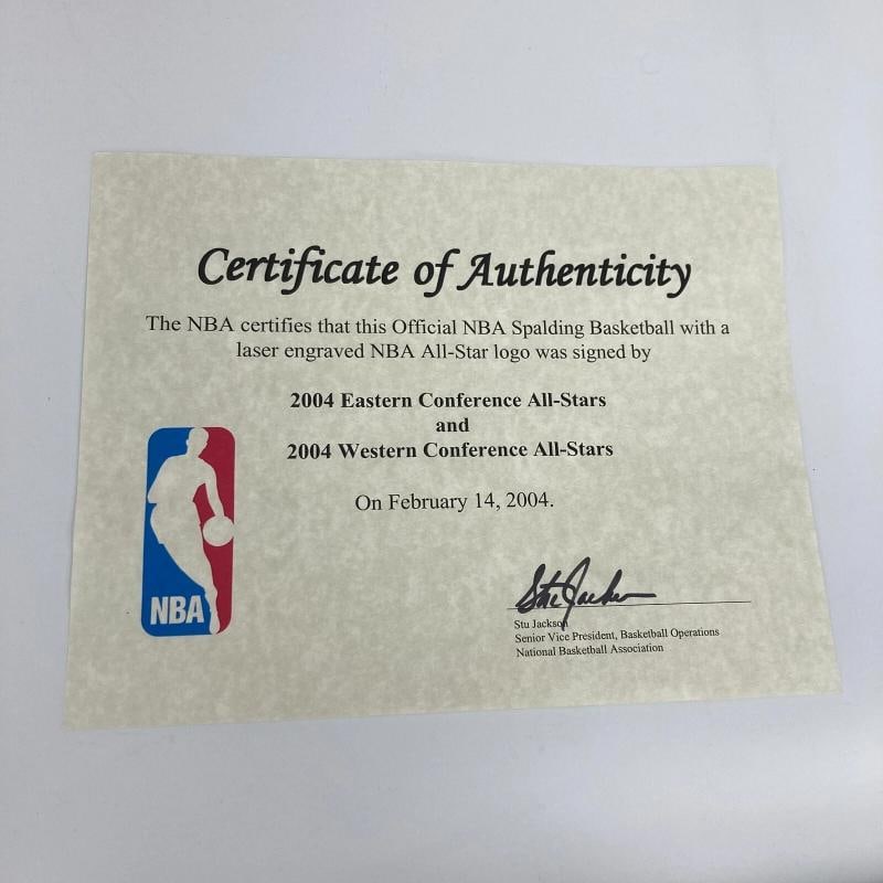 Kobe Bryant Shaq Tim Duncan 2004 All Star Game Team Signed Basketball JSA COA - 20