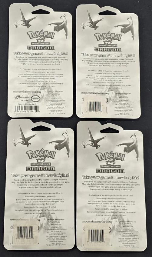 Dragon Blister Booster 4x Pokemon pack Complete Art Set Rayquaza Latios Latias - 4