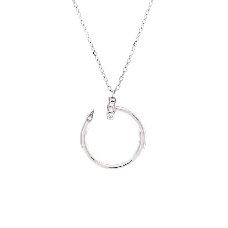 Cartier Juste un Clou Pendant Necklace 18K White Gold with Diamonds: Condition: Pre-owned - Good,Brand: Cartier,Main Stone: Diamond,Metal: 18K White Gold,Metal Purity: 18K,Style: Pendant,Type: Necklace,Color: White Gold,Material: 18K White Gold Condition: Great. Minor 