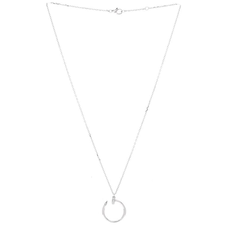 Cartier Juste un Clou Pendant Necklace 18K White Gold with Diamonds - 3