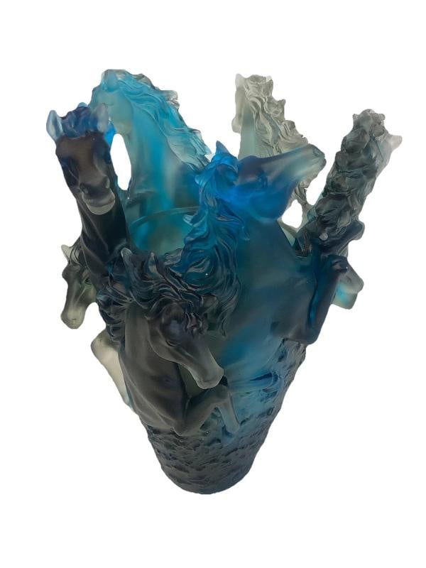 Nancy Daum Style Horse Vase Multi Color H 9Ã¢â‚¬Â Heavy Art Gla - 2
