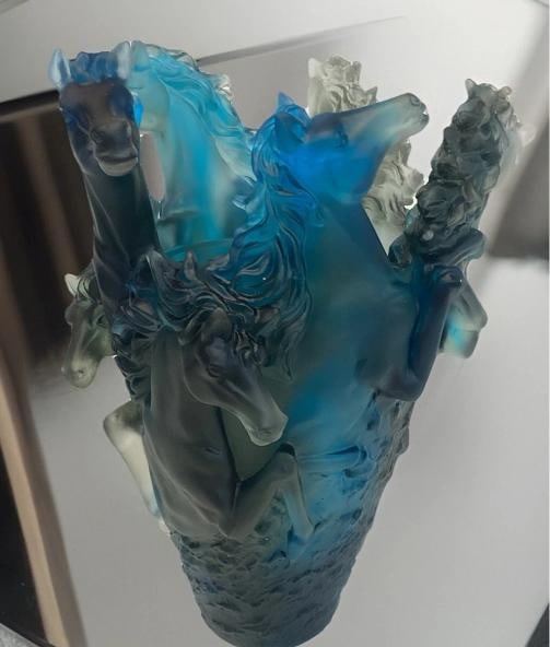 Nancy Daum Style Horse Vase Multi Color H 9Ã¢â‚¬Â Heavy Art Gla - 6