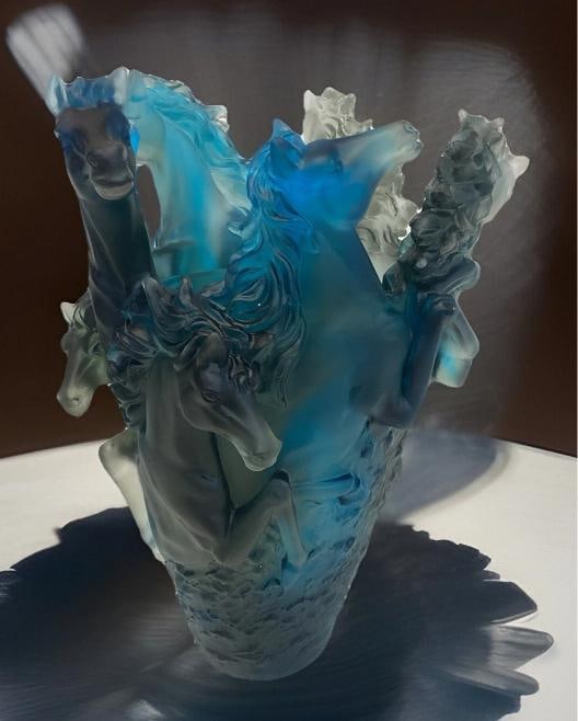Nancy Daum Style Horse Vase Multi Color H 9Ã¢â‚¬Â Heavy Art Gla - 7