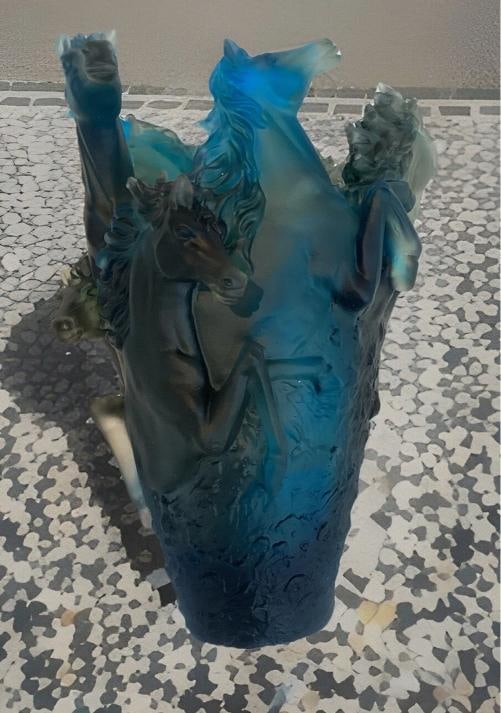 Nancy Daum Style Horse Vase Multi Color H 9Ã¢â‚¬Â Heavy Art Gla - 8