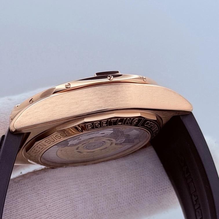 Breitling Chronomat B01 RB0134 42mm Anthracite Dial 18k Rose Gold Rubber Strap - 14