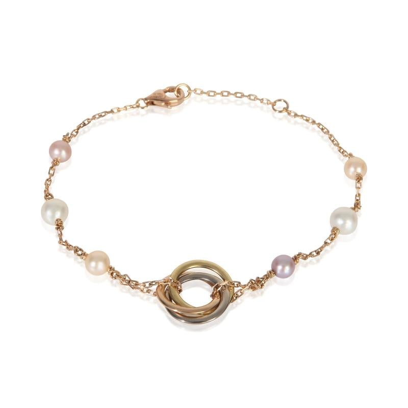 Cartier 3-Tone Gold Pearl Trinity Bracelet (1 of 5)