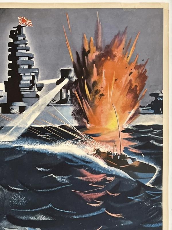 Original Vintage WWII Poster FULL SPEED AHEAD PRODUCE FOR YOUR NAVY World War OL - 3