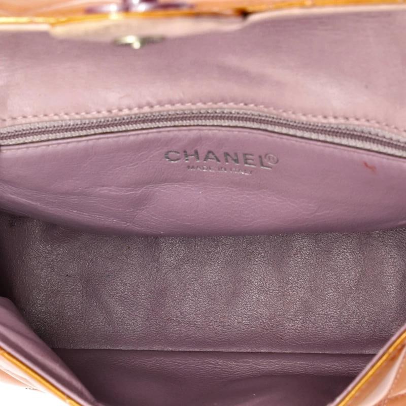 Chanel Vintage Classic Single Flap Bag Quilted Patent Small - 5