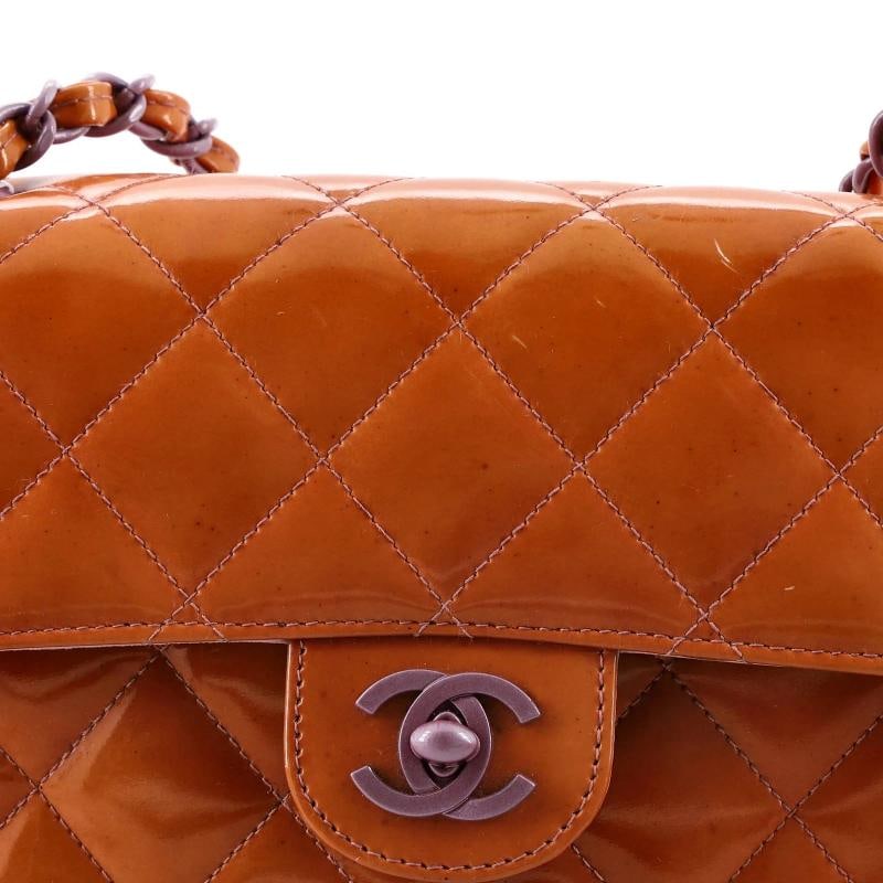 Chanel Vintage Classic Single Flap Bag Quilted Patent Small - 7