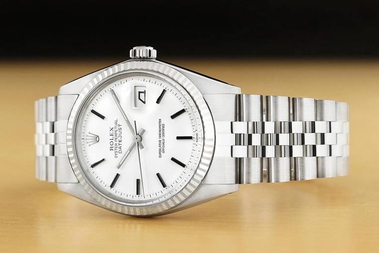 ROLEX MENS DATEJUST WHITE DIAL 18K GOLD STEEL WATCH w/ JUBILEE BRACELET - 2