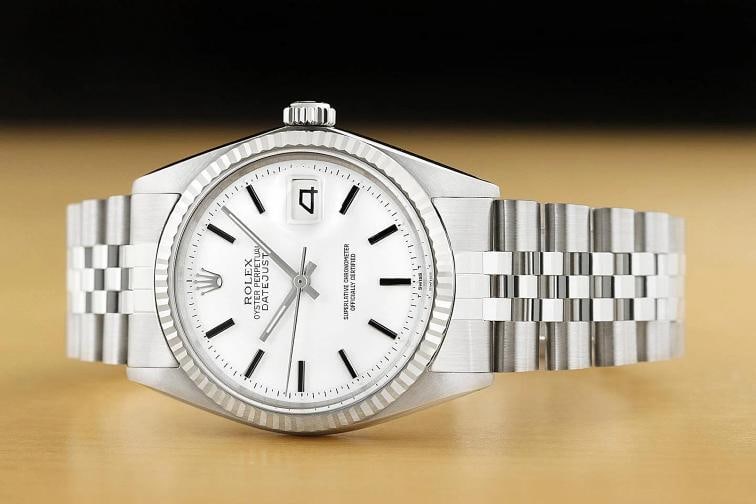 ROLEX MENS DATEJUST WHITE DIAL 18K GOLD STEEL WATCH w/ JUBILEE BRACELET - 3