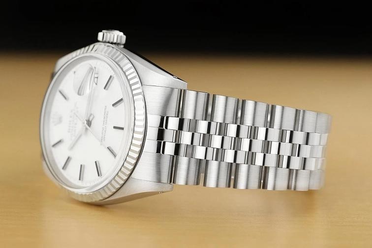 ROLEX MENS DATEJUST WHITE DIAL 18K GOLD STEEL WATCH w/ JUBILEE BRACELET - 4