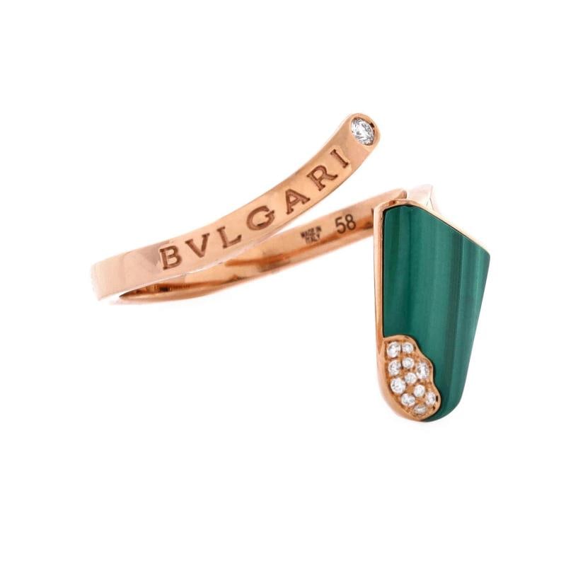 Bvlgari Gelati Ring 18K Rose Gold with Malachite and Diamonds - 2