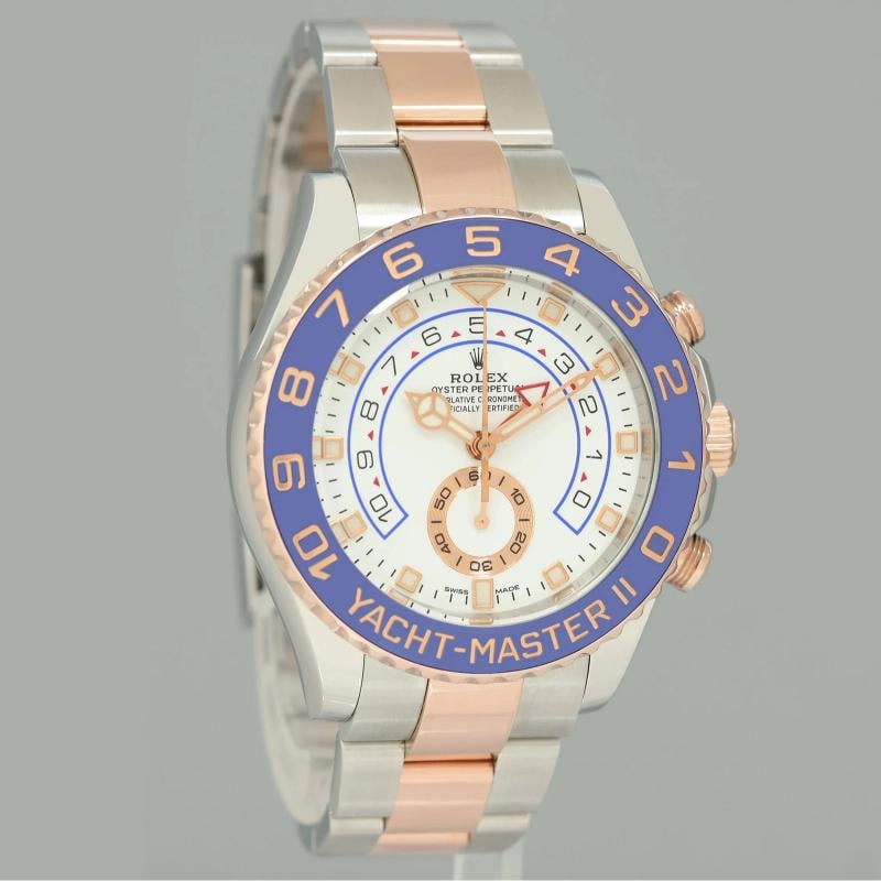 PAPERS MINT Rolex Yacht-Master II 116681 Steel Everose Gold Mercedes Hands Watch - 3