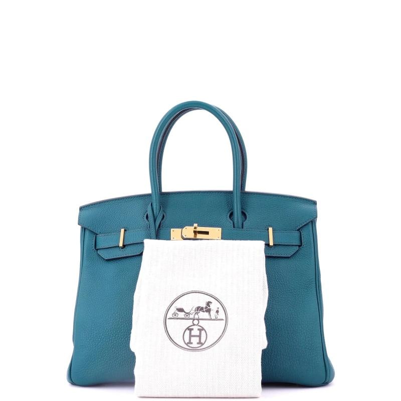 Hermes Birkin Handbag Blue Togo with Gold Hardware 30 - 2