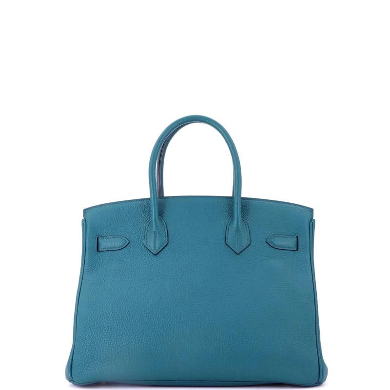 Hermes Birkin Handbag Blue Togo with Gold Hardware 30 - 4