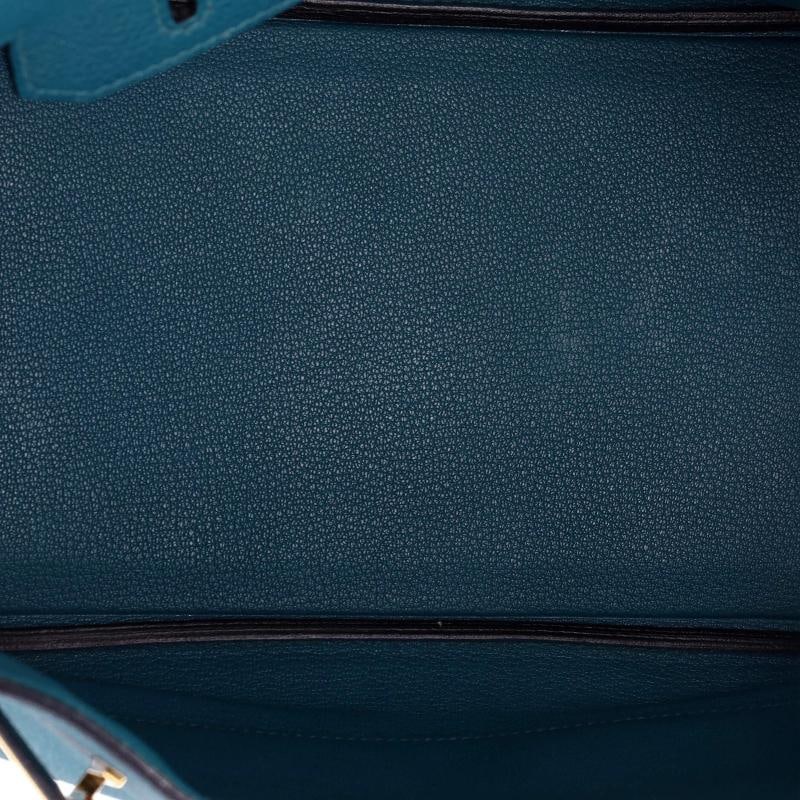 Hermes Birkin Handbag Blue Togo with Gold Hardware 30 - 6