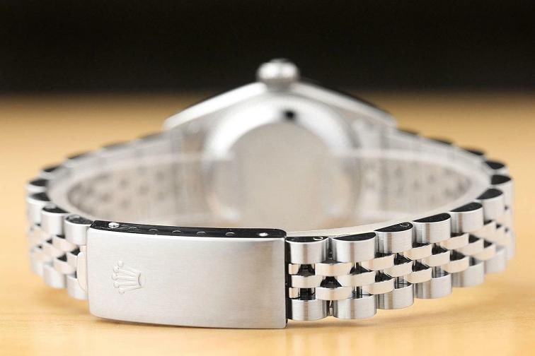 AUTHENTIC ROLEX LADIES DATEJUST SILVER DIAL 18K WHITE GOLD STAINLESS STEEL WATCH - 6