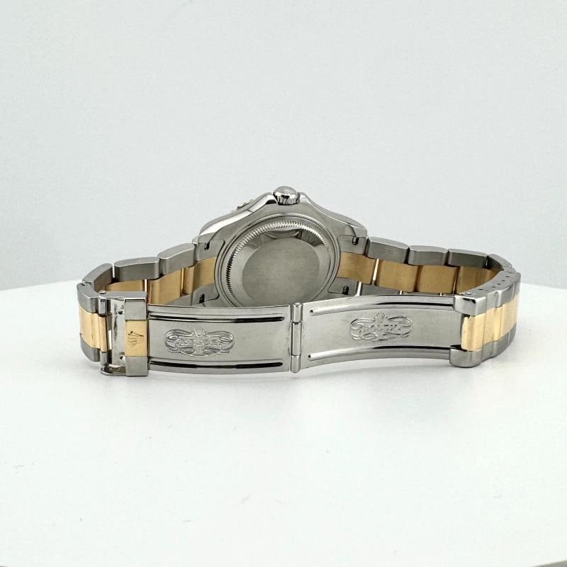 Rolex Yacht-Master Midsize 168623 35mm Silver Dial 18K Gold Steel Box Papers - 6