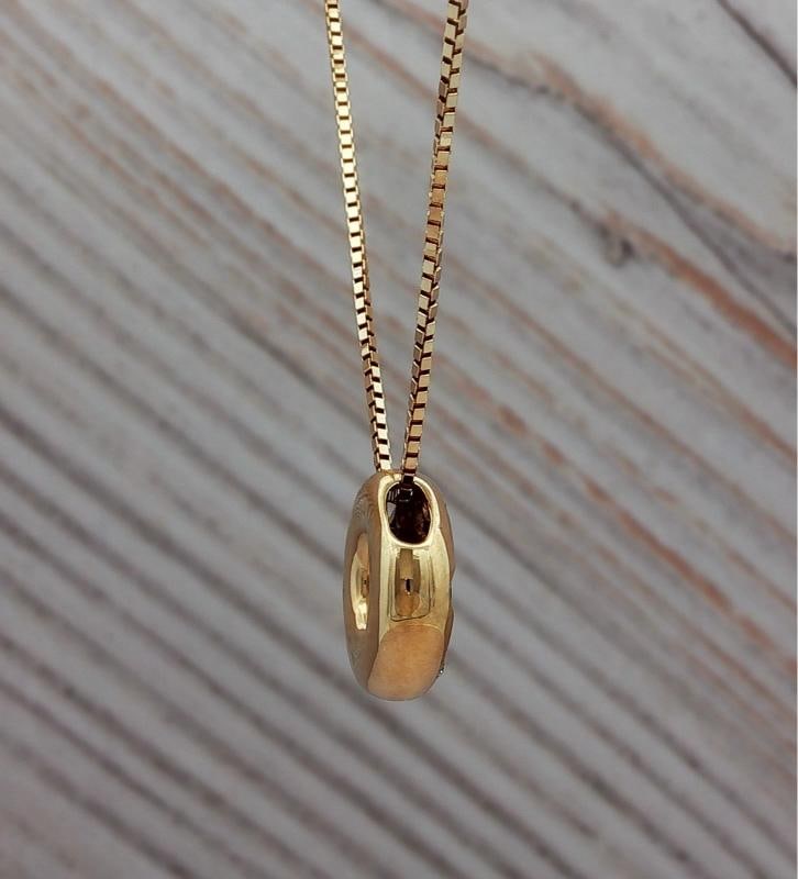 Diamond Donut Pendant Necklace In 14k Yellow Gold - 4