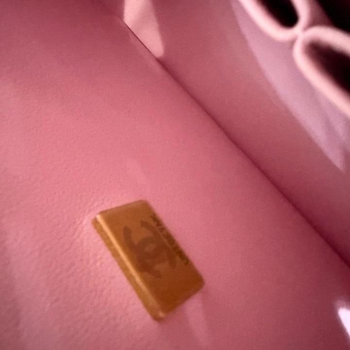 Chanel Small Classic Flap Bag Pink & Black Tweed with Gold Hardware 2025 Unworn - 6