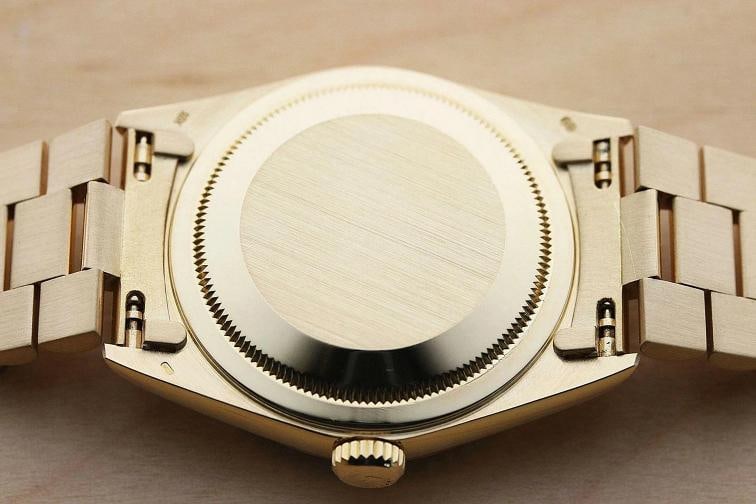 ROLEX MENS DAY DATE 18238 PRESIDENT 18K YELLOW GOLD BLUE FACTORY DIAMOND WATCH - 8