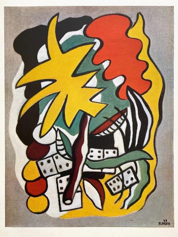 FERNAND LEGER RARE 1948 LMT ED FRENCH LITHOGRAPH PRINT COMPOSITION DOMINOS 1947 - 2