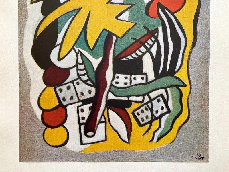 FERNAND LEGER RARE 1948 LMT ED FRENCH LITHOGRAPH PRINT COMPOSITION DOMINOS 1947 - 4