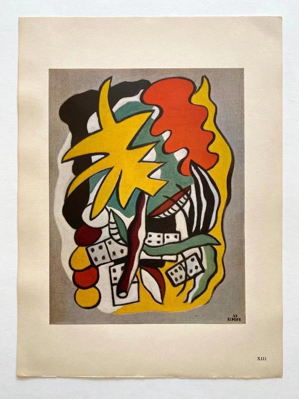 FERNAND LEGER RARE 1948 LMT ED FRENCH LITHOGRAPH PRINT COMPOSITION DOMINOS 1947 - 6