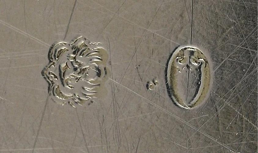 Antique c1900 European Silver Gold Wash Gilt Medallion Plate Charger 8 1/2" - 5
