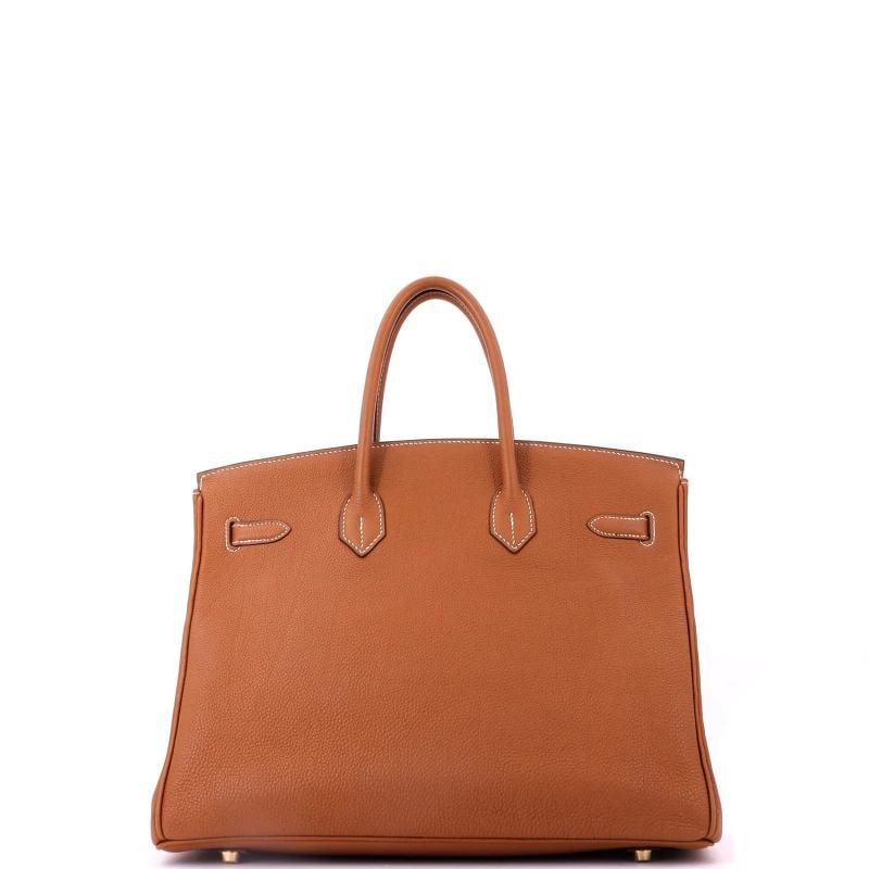 Hermes Birkin Handbag Brown Fjord with Gold Hardware 35 - 3
