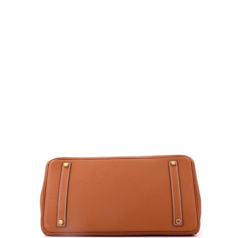 Hermes Birkin Handbag Brown Fjord with Gold Hardware 35 - 4