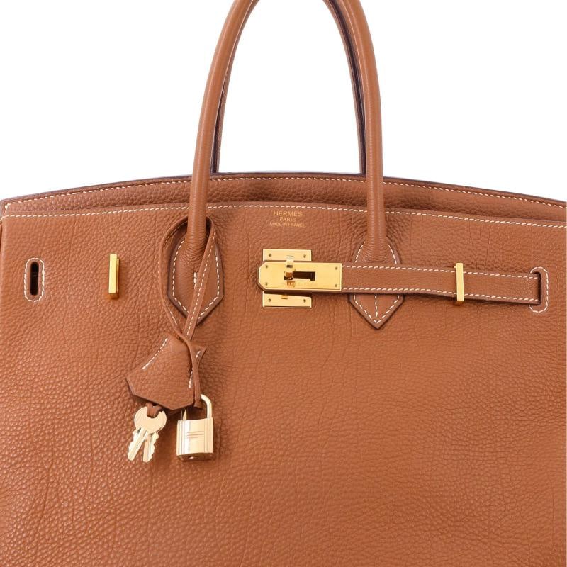 Hermes Birkin Handbag Brown Fjord with Gold Hardware 35 - 5
