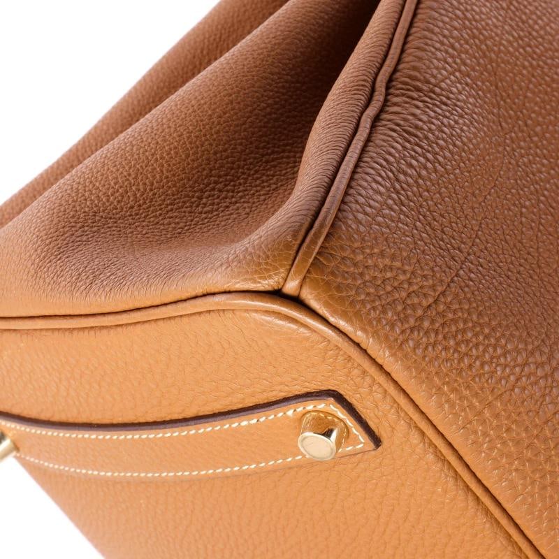 Hermes Birkin Handbag Brown Fjord with Gold Hardware 35 - 7