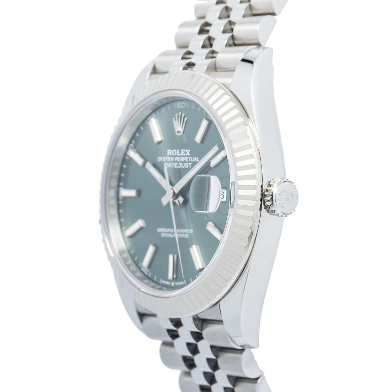 Rolex Datejust 126334 2022 Card SS Mint Green Dial Jubilee Auto Men's Watch 41mm - 2