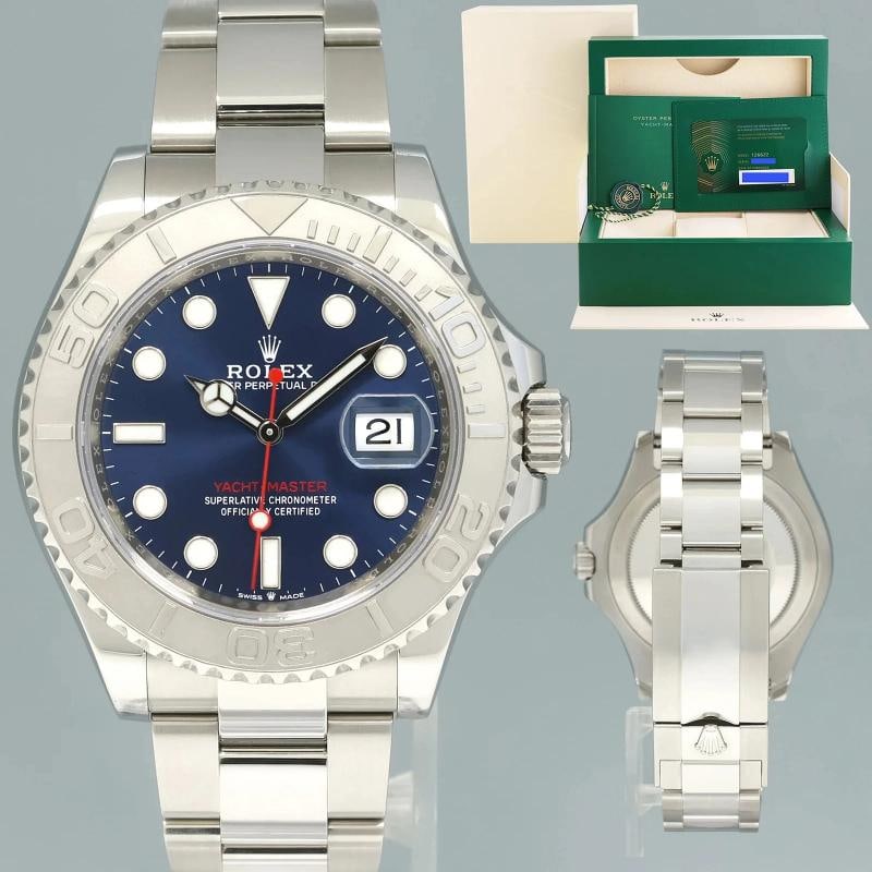 2023 NEW PAPERS Rolex Yacht-Master 126622 Steel Platinum Blue 40mm Watch Box: Condition: Pre-owned - Excellent,Brand: Rolex,Department: Unisex Adults,Type: Wristwatch,Model: Yacht-Master,Reference Number: 126622,With Original Box/Packaging: Yes,With Papers: Original,Customized: