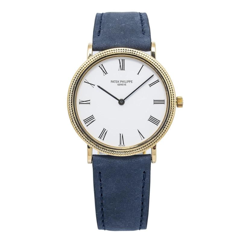 Patek Philippe Calatrava 3954 Quartz 18k Yellow Gold White Dial Unisex 33mm - 2
