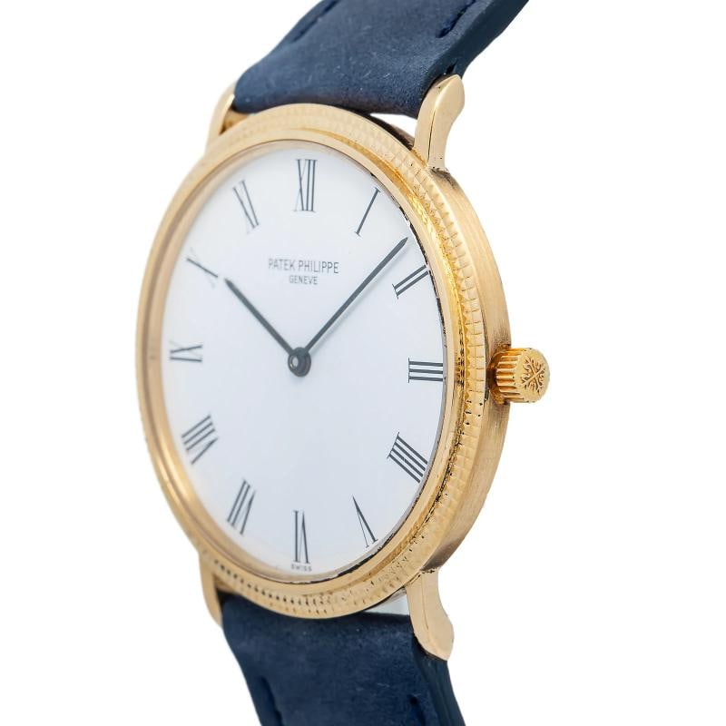 Patek Philippe Calatrava 3954 Quartz 18k Yellow Gold White Dial Unisex 33mm - 3