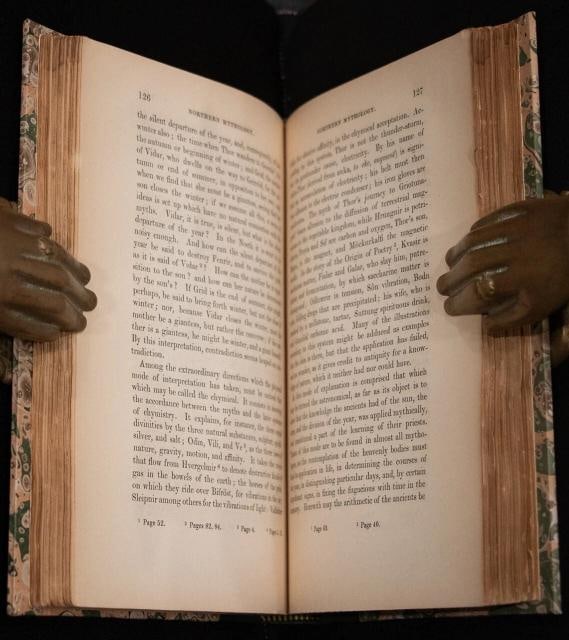 1851 Northern Mythology Odin Thor Loki Witches Fine Leather Bindings 1st Edition - 11
