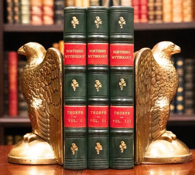 1851 Northern Mythology Odin Thor Loki Witches Fine Leather Bindings 1st Edition (1 of 11)