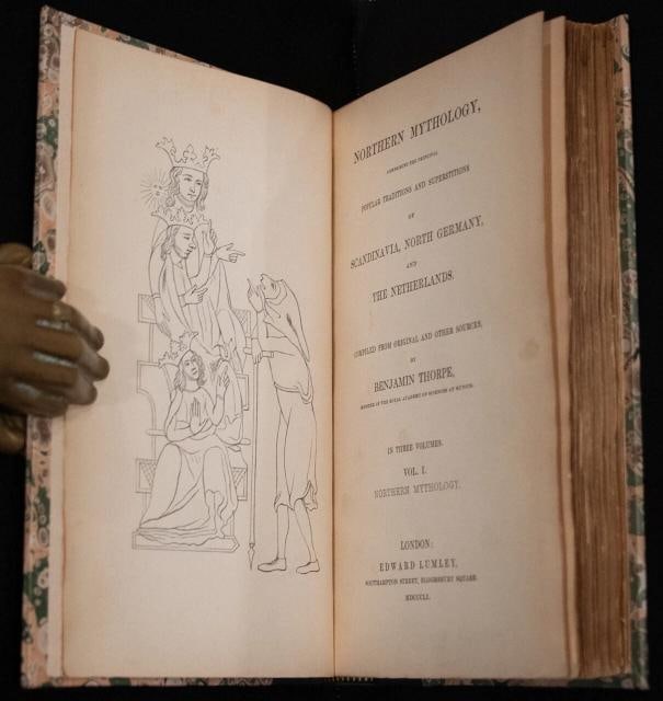 1851 Northern Mythology Odin Thor Loki Witches Fine Leather Bindings 1st Edition - 7
